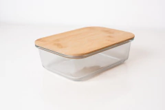 CONTENEDOR DE VIDRIO "VALSEN" HERMETICO CON TAPA DE BAMBOO "L" 1040ml