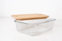 Imagen de CONTENEDOR DE VIDRIO "VALSEN" HERMETICO CON TAPA DE BAMBOO "L" 1040ml