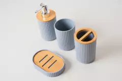 SET x4 PARA BAÑO NORDICO BAMBOO RAYAS en internet