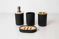 SET x4 PARA BAÑO NORDICO BAMBOO RAYAS - tienda online