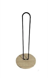 PORTA ROLLO METAL NEGRO CON MADERA