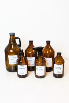 FRASCO / BOTELLA "PRAGA" AMBAR "L" CON TAPA A ROSCA 1000cc - tienda online