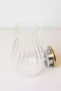 JARRA "LILI" DE VIDRIO CON ONDAS Y TAPA DORADA - Marian - Todo Organizado