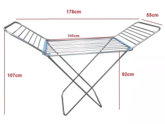 TENDER DE ALUMINIO "LUCY" CON PATAS DE ACERO PINTADO Y ALAS - tienda online
