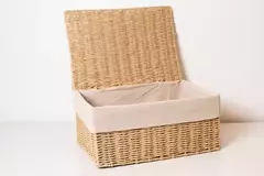 CAJA CON TAPA "GIRONA" Y LIENZO "M" BEIGE #2 - comprar online