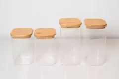 COMBO x4 "CAPRI" DE VIDRIO CUADRADOS SURTIDOS #2 - comprar online