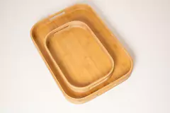 BANDEJA "VALLARTA" DE BAMBOO CON ASAS "L" - Marian Todo Organizado