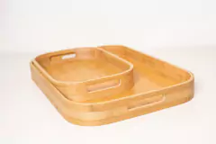 Imagen de BANDEJA "VALLARTA" DE BAMBOO CON ASAS "L"
