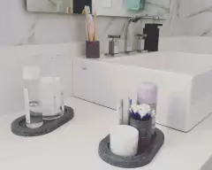 VASO GRANDE "TERRY" PORTA CEPILLOS DE TERRAZO - Marian Todo Organizado