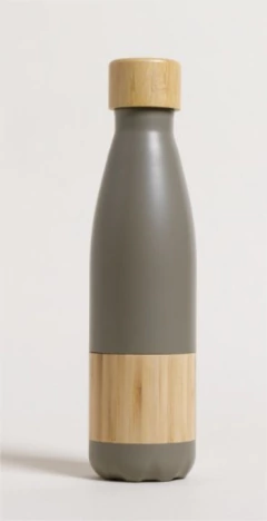 BOTELLA DE ACERO TERMICA "AMSTERDAM" CON BAMBOO 500ML - Marian Todo Organizado
