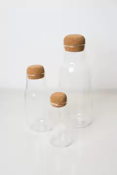 BOTELLA DE VIDRIO "JAMAICA" "S" CON TAPON DE CORCHO 300ml - tienda online