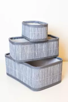 SET x3 CANASTOS "MALAGA" DE BAMBOO - comprar online