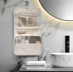 ORGANIZADOR DE VIAJE / PORTA COSMETICOS "TRAVEL" CON GANCHO PARA COLGAR - Marian Todo Organizado