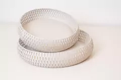 BANDEJA METALICA "SAMY" BLANCA DECO "L" - tienda online