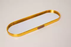 BANDEJA OVALADA ESPEJADA "SHEIK" CON BORDES DORADOS