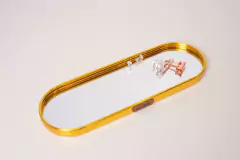 BANDEJA OVALADA ESPEJADA "SHEIK" CON BORDES DORADOS en internet