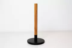 PORTA ROLLO BAMBOO "CERVI" CON BASE NEGRA PREMIUM en internet