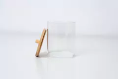 ORGANIZADOR "ISABELLA BEAUTY" PORTA HISOPOS / ALGODON "S" CON TAPA DE BAMBOO - tienda online