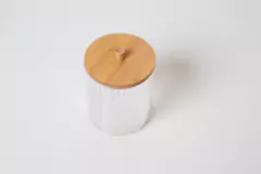 ORGANIZADOR "ISABELLA BEAUTY" PORTA HISOPOS / ALGODON "S" CON TAPA DE BAMBOO - comprar online