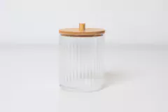 ORGANIZADOR "ISABELLA BEAUTY" PORTA HISOPOS / ALGODON "S" CON TAPA DE BAMBOO - Marian Todo Organizado