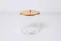 ORGANIZADOR "ISABELLA BEAUTY" PORTA HISOPOS "L" CON TAPA DE BAMBOO - comprar online