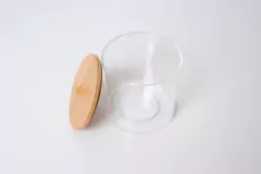 ORGANIZADOR "ISABELLA BEAUTY" PORTA HISOPOS "L" CON TAPA DE BAMBOO - Marian Todo Organizado