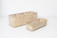 ORGANIZADOR RECTANGULAR "ZALAY" DE MIMBRE "S" SIN DIVISIONES - tienda online