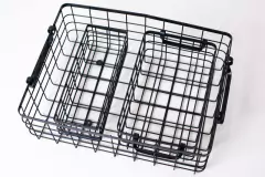 CANASTO DE METAL "VALENCIA" NEGRO "M" CON MANIJAS - comprar online