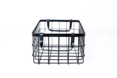 CANASTO DE METAL "VALENCIA" NEGRO "M" CON MANIJAS - comprar online