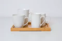 TAZA DE CERAMICA "MARA" BLANCA CON RELIEVE 360 ML en internet
