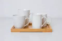 TAZA DE CERAMICA "MARA" BLANCA CON RELIEVE 360 ML - Marian Todo Organizado