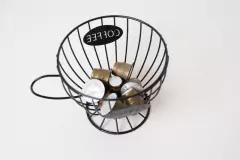 PORTA CAPSULAS DE CAFE "CATALUÑA" CON ASA METALICO NEGRO