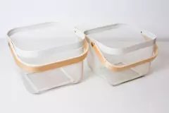 CANASTO "ZABELLE" CON MANIJA DE BAMBOO "S" - Marian Todo Organizado