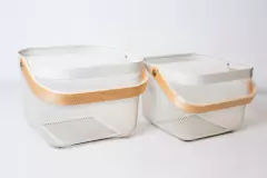 CANASTO "ZABELLE" CON MANIJA DE BAMBOO "S" - tienda online