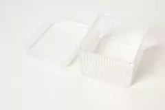 ORGANIZADOR DE ACRILICO "CLEAR RAYAS" CUADRADO CON TAPA - tienda online