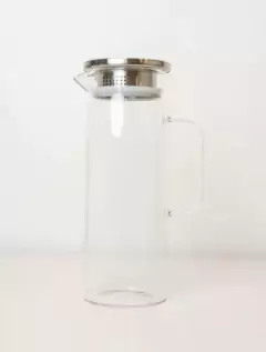 JARRA DE VIDRIO "CADIZ" L CON TAPA HERMETICA DE ACERO Y FILTRO 1500 ML