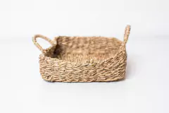 SERVILLETERO / CANASTA SEAGRASS "GLAMY" CON MANIJAS NATURAL "S" en internet