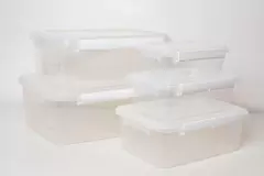 CAJAS CONTENEDORAS PLASTICAS "CASTELLO" CON TAPA Y TRABAS #2