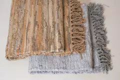 ALFOMBRA DECO "ALOHA" COMBINADA "XL" CON HILOS DE CUERO Y GAMUZA