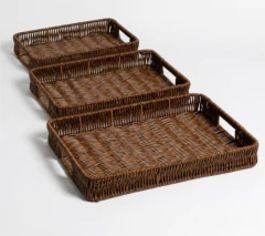 SET x3 BANDEJAS "LAURA" RECTANGULARES DE PP CON ASAS