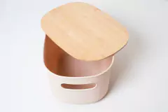 Imagen de CAJA OVALADA "ESTOCOLMO" "L" CON TAPA DE BAMBOO