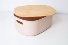 CAJA OVALADA "ESTOCOLMO" "L" CON TAPA DE BAMBOO