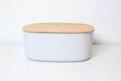 CAJA OVALADA "ESTOCOLMO" "L" CON TAPA DE BAMBOO - comprar online