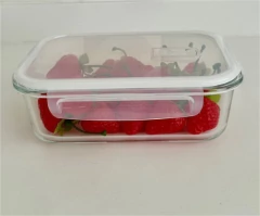 CONTENTEDOR HERMETICO "CUCINA" DE VIDRIO "M" CON TAPA BORDE BLANCO en internet