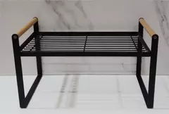 ESTANTE "ZIKKE" DE METAL CON MANIJAS DE MADERA "L" - comprar online