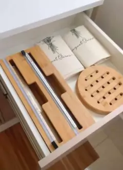 Imagen de PORTA ROLLOS DOBLE FILM / ALUMINIO DE BAMBOO