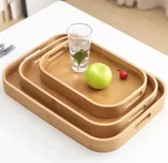 BANDEJA "VALLARTA" DE BAMBOO CON ASAS "L"