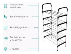 ORGANIZADOR ZAPATERO DE 5 ESTANTES PARA ZAPATILLAS - tienda online