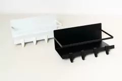 ESTANTE ORGANIZADOR "GERALDINE" IMANTADO SIMPLE CON 4 GANCHOS