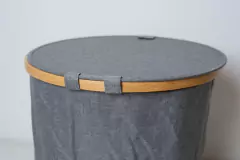 CESTO LAUNDRY REDONDO DE TELA "PERSA" CON TAPA PARA ROPA - tienda online